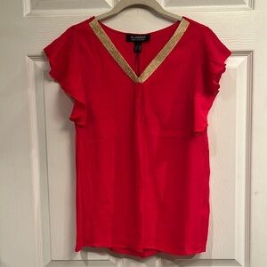 Madison brand size XS pullover woven top with angel sleeve- NWT